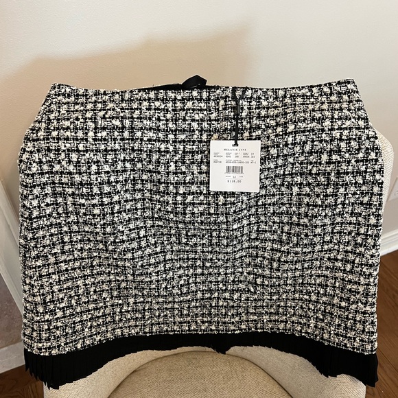 Melanie Lynn Houndstooth Motif A-Line Skirt - Picture 10 of 10